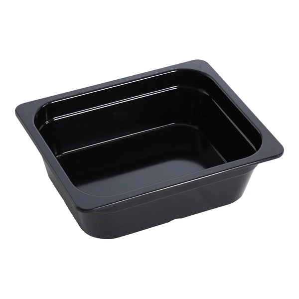 Yanco GN-213BK 12.8" Rectangular GN Pan 1/2, Melamine, Black, 3.6L - Pack of 6