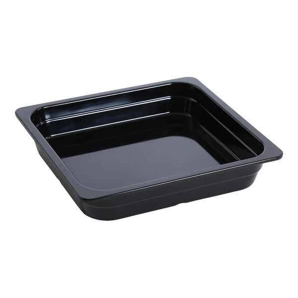 Yanco GN-313BK 13.94" Rectangular GN Pan 2/3, Melamine, Black, 4.4L - Pack of 6