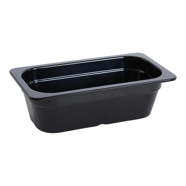Yanco GN-513BK 12.8" Rectangular GN Pan 1/3, Melamine, Black, 2.3L - Pack of 6