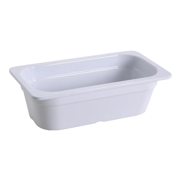 Yanco GN-513 12.8" Rectangular GN Pan 1/3, Melamine, White, 2.3L - Pack of 6