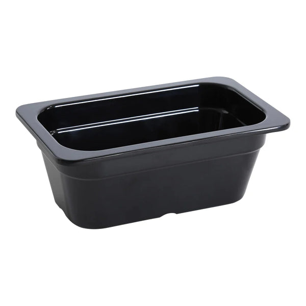 Yanco GN-611BK 10.43" Rectangular GN Pan 1/4, Melamine, Black, 1.5L - Pack of 6
