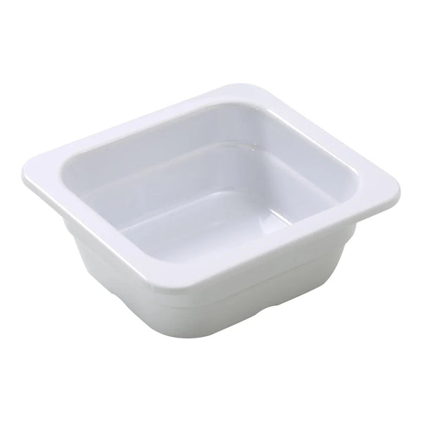 Yanco GN-706 6.93" Rectangular GN Pan 1/6, Melamine, White, 26oz - Pack of 6
