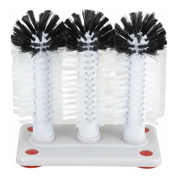 Winco GWB-3 3 Glass Brushes Set with Plastic Base