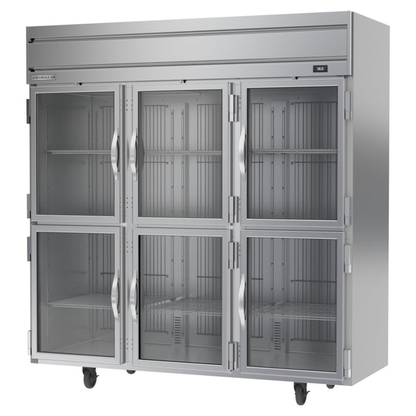 Beverage-Air HRS3HC-1HG Horizon Series 78" Glass Half Door Reach In Refrigerator