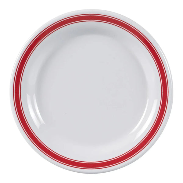 Yanco HS-107 Houston 7.25" Round Plate in White Melamine - Pack of 48