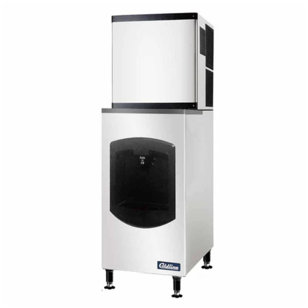 USR Brands ICE400-BD 22" Ice Dispensing Ice Machine with 150 lb Ice Bin Dispenser 400 lbs and Digital Temperature Controls, Stainless Steel, R290, 115v/1ph