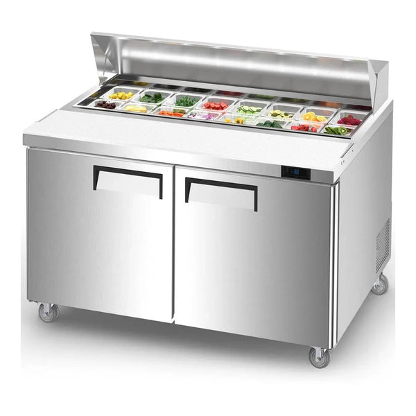 Refrigerated Sandwich/Salad Prep Table With 16 Pans, Stainless Steel, 60’’, 16.81 Cu.Ft.
