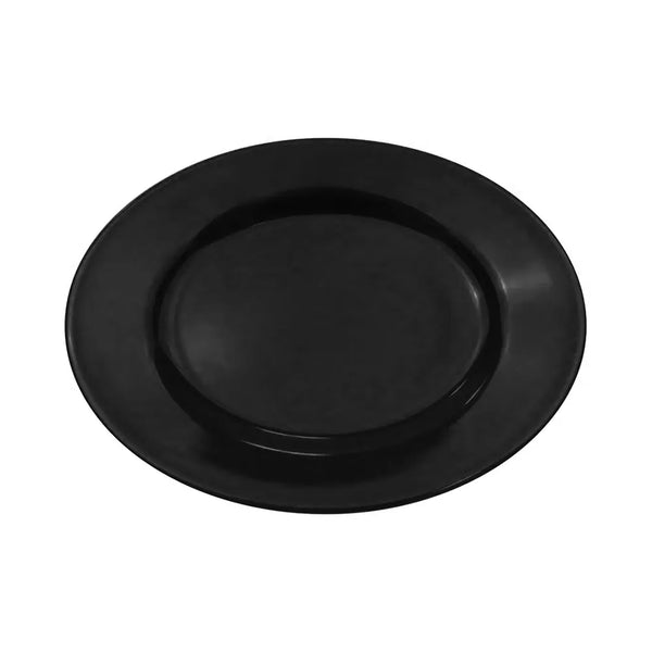 CAC China LV-14-BLK Oval Platter R.E. Black  12 1/2" Case of 12 Pcs