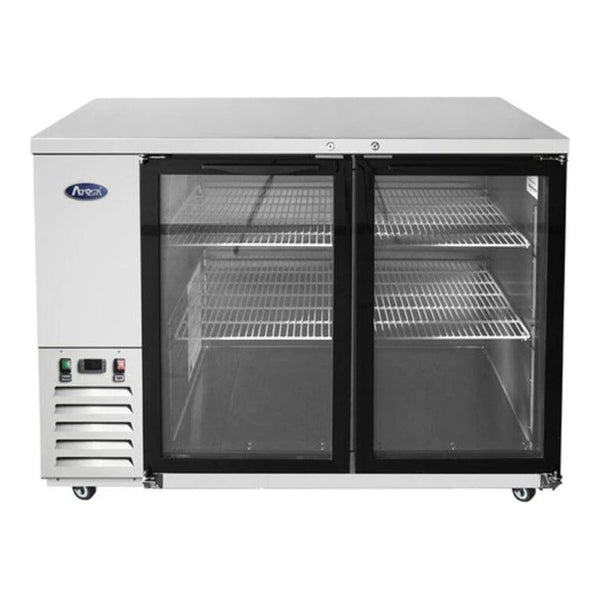 Atosa MBB48G-GR 48" Stainless Steel Glass Door Back Bar Refrigerator 12.9 Cu.Ft