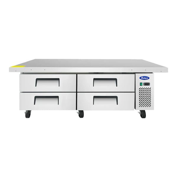 Atosa MGF8454GR 76" Four Drawer Refrigerated Chef Base, Extended Top 12.1 Cu.Ft