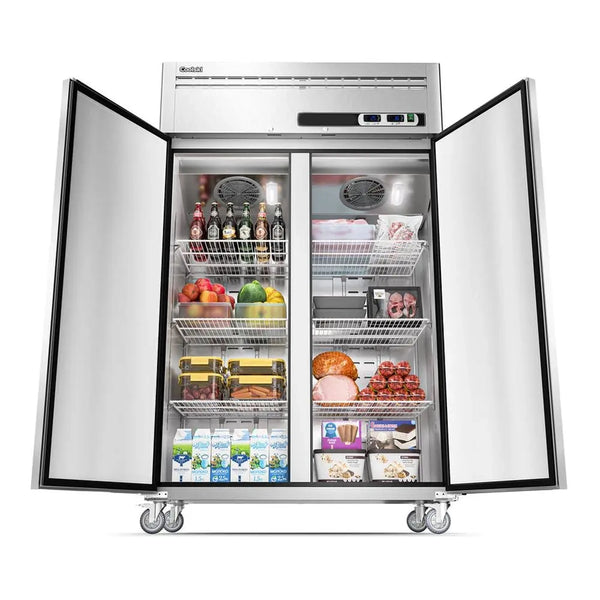 2 Section Solid Door Commercial Refrigerator and Freezer Combo, 48", 36 Cu.ft