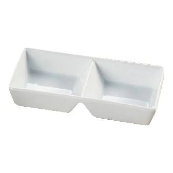 Yanco ML-727 MainLand 7.88" Two Divided Rectangular Tray, White Porcelain, 6oz - Pack of 36