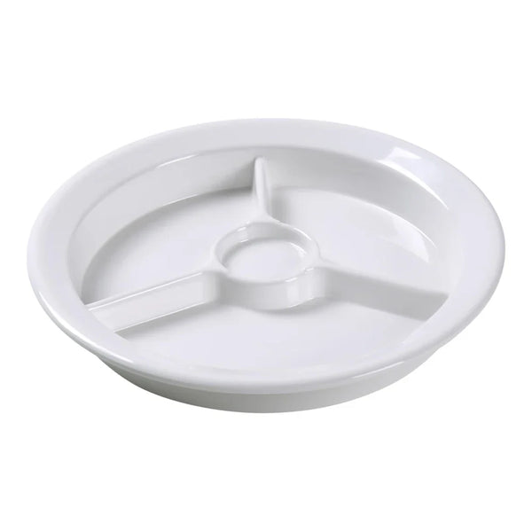 Yanco NC-511I Compartment 9" Ivory Melamine 3-Compartment Tray with Cup Holder, Pack of 24