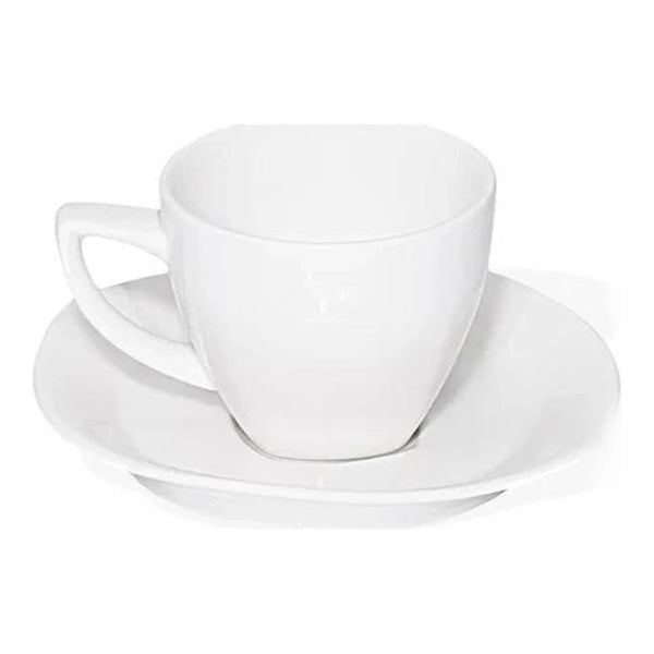 Furtino England Nuovo 16cm/6'' White Porcelain Saucer, Pack of 6