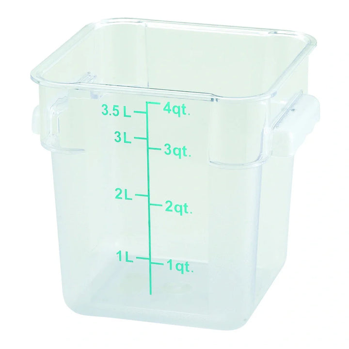 Winco PCSC-4C 4qt Square Storage Container, Clear, PC