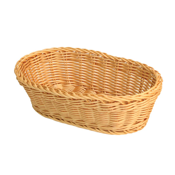 Thunder Group PLBB1107 11" x 7" x 3-1/2" Plastic Oval Hand-Woven Basket