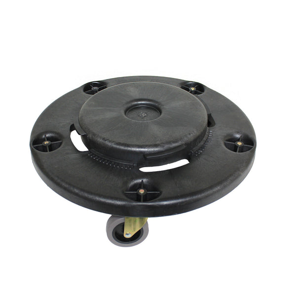 Thunder Group PLTCD005 Polypropylene 18" x 6" Trash Can Dolly With Rubber Wheels Black