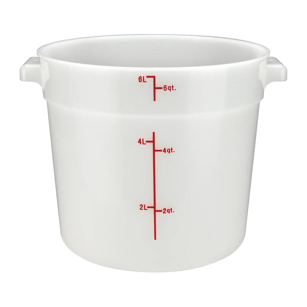 Winco PPRC-6W 6qt Round Storage Container, White, PP