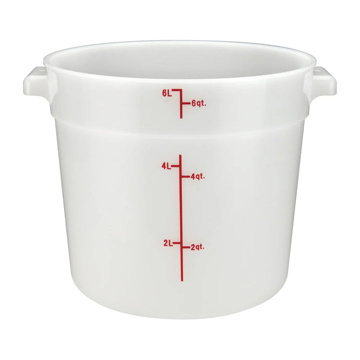Winco PPRC-6W 6qt Round Storage Container, White, PP