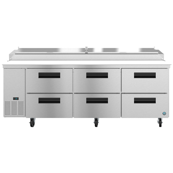Hoshizaki PR93A-D6 Three Section Pizza Prep Refrigerated Table, 93" W x 32.25" D x 43.5" H
