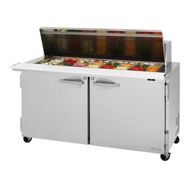 Turbo Air PST-60-24-N 60 1/4" 2 Section Sandwich/Salad Prep Table, 19 cu. Ft., 115/60/1
