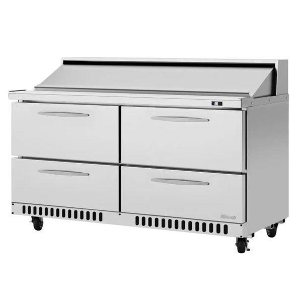 Turbo Air PST-60-D4-FB-N 60-1/4" 2 Section Sandwich/Salad Prep Table, 14.8 cu. Ft., 115/60/1 - Front Breathing