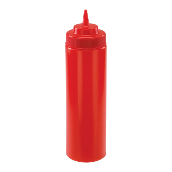 Winco PSW-24R 24oz Squeeze Bottles, Wide Mouth, Red, 6pcs/pk