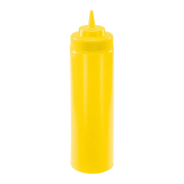 Winco PSW-24Y 24oz Squeeze Bottles, Wide Mouth, Yellow, 6pcs/pk