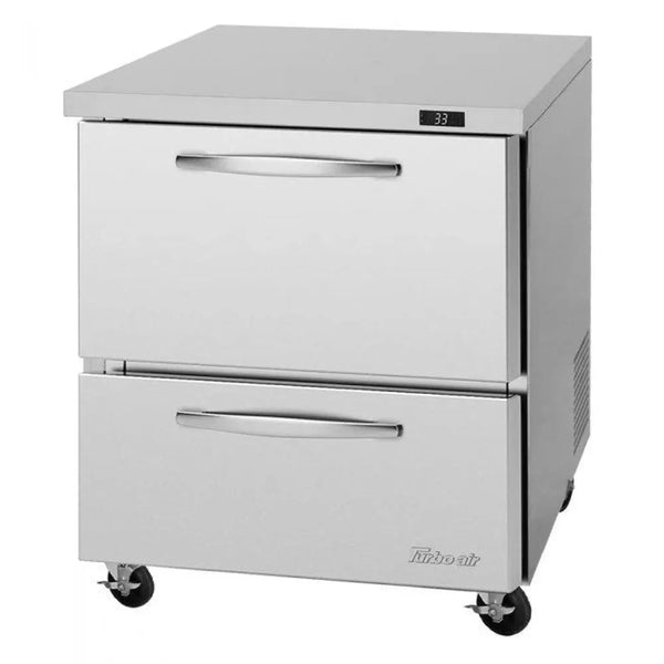 Turbo Air PUR-28-D2-N 27.50" Pro Series 1 Section Undercounter Refrigerator, 6.8 cu. Ft., 115/60/1