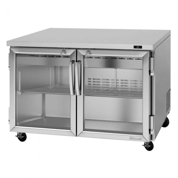 Turbo Air PUR-48-G-N 48-1/4" 2 Section Pro Series Undercounter Refrigerator, 12.2 cu. Ft., 115/60/1
