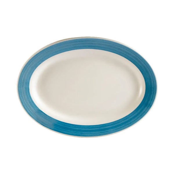 CAC China R-13-BLU Oval Platter R.E. Blue 11 1/2" Case of 12 Pcs