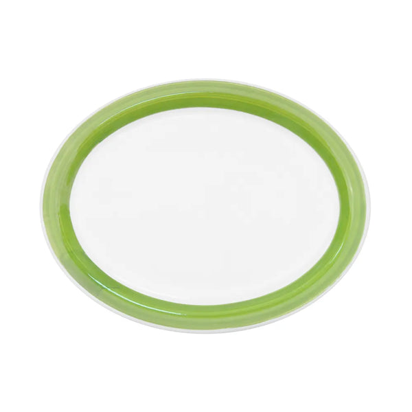 CAC China R-14NR-G Oval Platter N.R. Green 13 1/2" Case of 12 Pcs