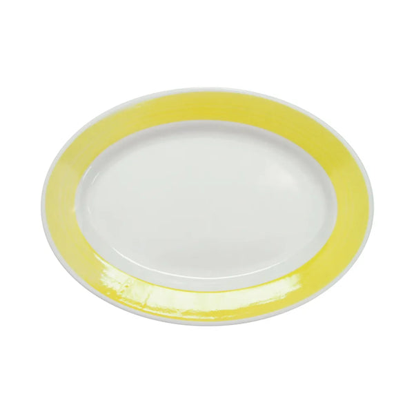CAC China R-51-Y Oval Platter R.E. Yellow 15 1/2" Case of 12 Pcs