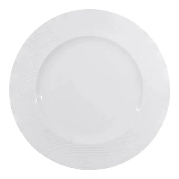 Furtino England River 25cm/10" White Porcelain Flat Plate, Pack of 6
