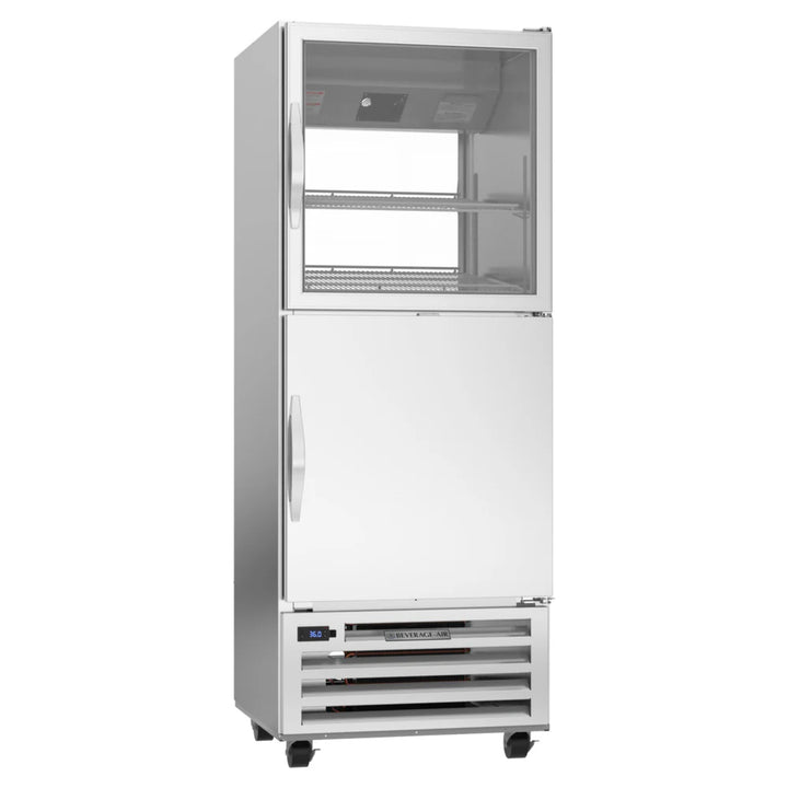 Beverage-Air RID18HC-HGS RI Series Half Glass Half Solid Pass Thru Refrigerator