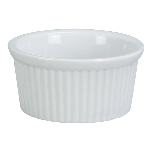 Yanco RK-106 6 Oz White Porcelain Fluted Ramekin Dish, Pack of 36