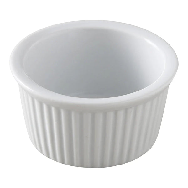 Yanco RK-234 3.5 Oz White Porcelain Fluted Ramekin Dish, Pack of 48