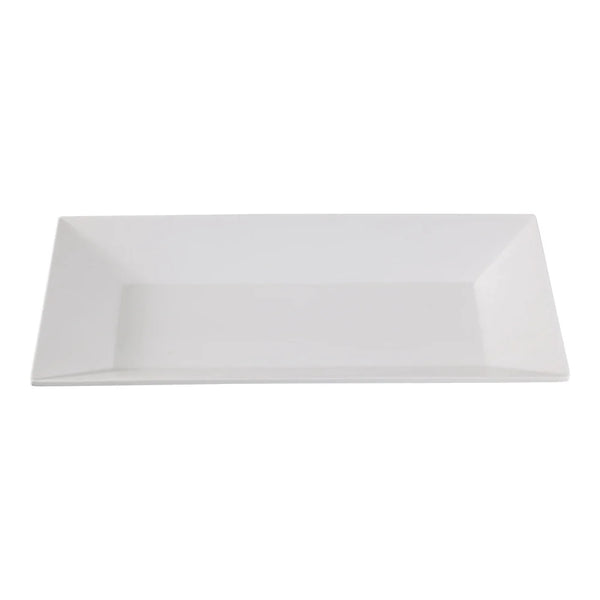 Yanco RM-210 6" White Melamine Rectangular Rome Plate, Pack of 24