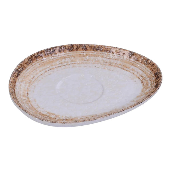 Yanco RO-002 Rockeye-2 4 1/2" Two-Tone Porcelain Saucer, Pack of 36