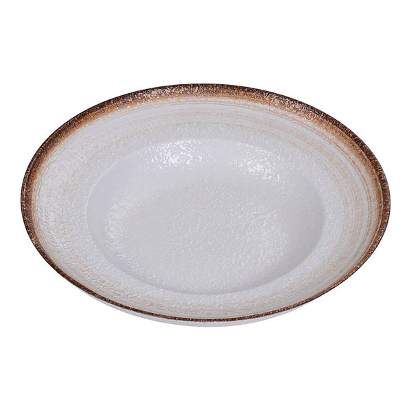 Yanco RO-2710 18 Oz Porcelain Two-Tone Mediterranean Pasta Bowl,+ 10 1/2" X 2", Pack of 12
