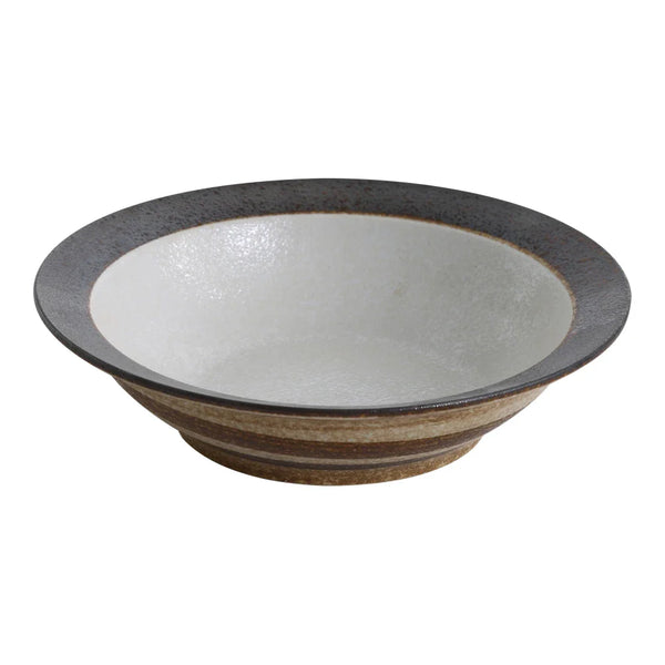 Yanco RO-709 24 Oz Porcelain Two-Tone Salad Rim Bowl, Pack of 12