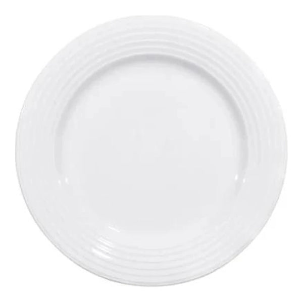 Furtino England Row 19.5cm/7.5" White Porcelain Flat Plate, Pack of 6