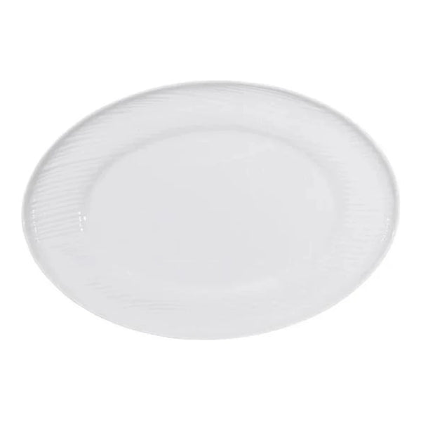 Furtino England River 33cm/13" White Porcelain Oval Plate, Pack of 6