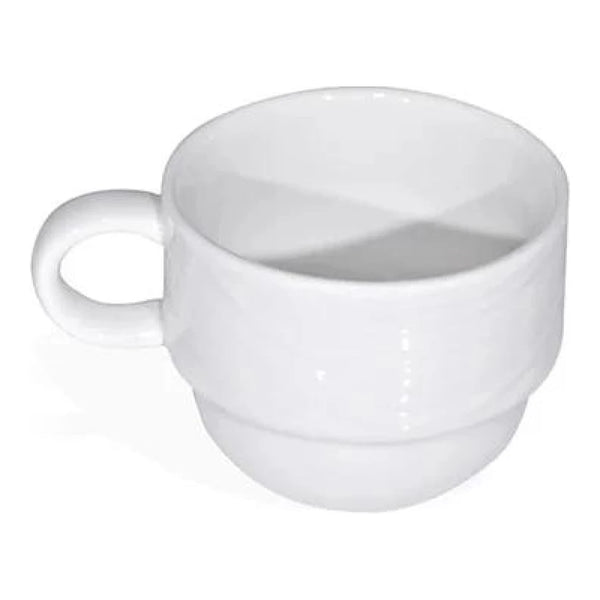 Furtino England River 20cl/7oz White Porcelain Stacking Cup, Pack of 6