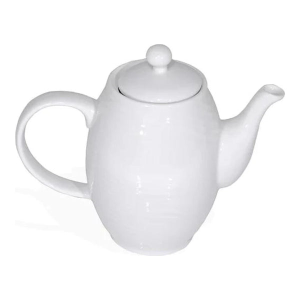 Furtino England River 60cl/21oz White Porcelain Teapot, Pack of 6