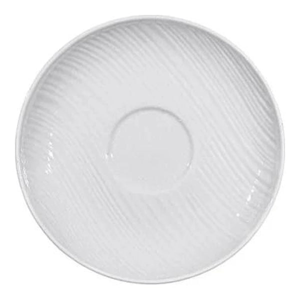 Furtino England River White Porcelain Saucer, Pack of 6