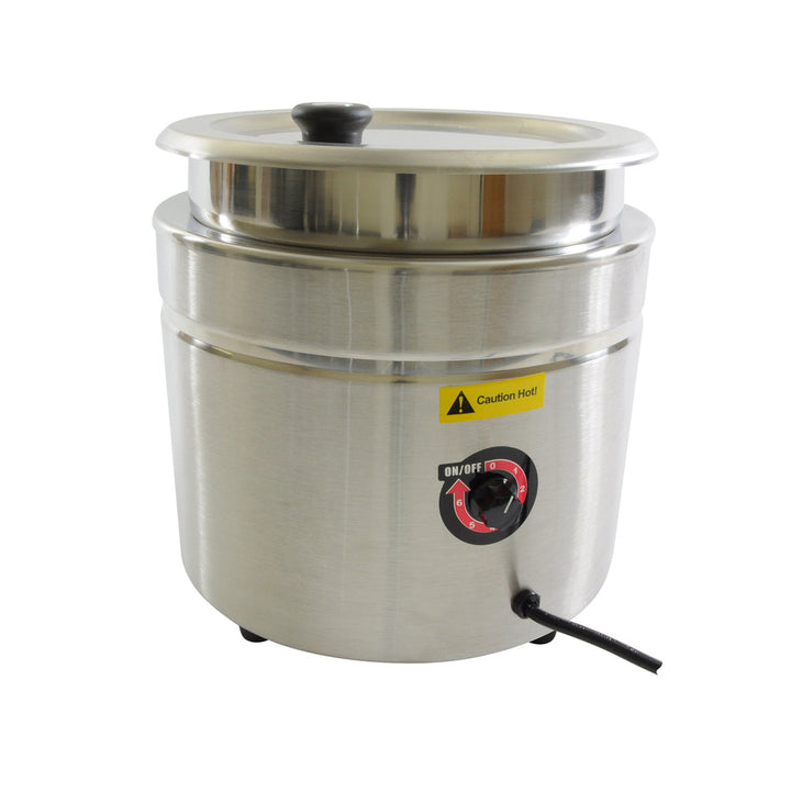 Thunder Group SEJ38000C Stainless Steel 10-1/2 Qt Electric Soup and Food Warmer