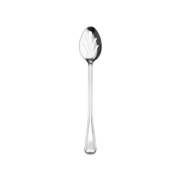 Thunder Group SLBF102 3-3/4" x 2-1/2" Stainless Steel 18-8 Slotted Luxor Spoon With 9-3/4" Handle