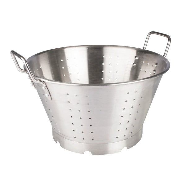 Winco SLO-16 Stainless Steel Colander with Handles & Base, 16 Qt