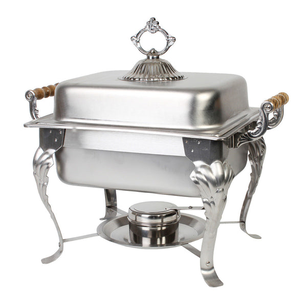 Thunder Group SLRCF0825 Stainless Steel 18-8 17-3/4" x 11-3/4" Half Size Square Deluxe Chafer Set